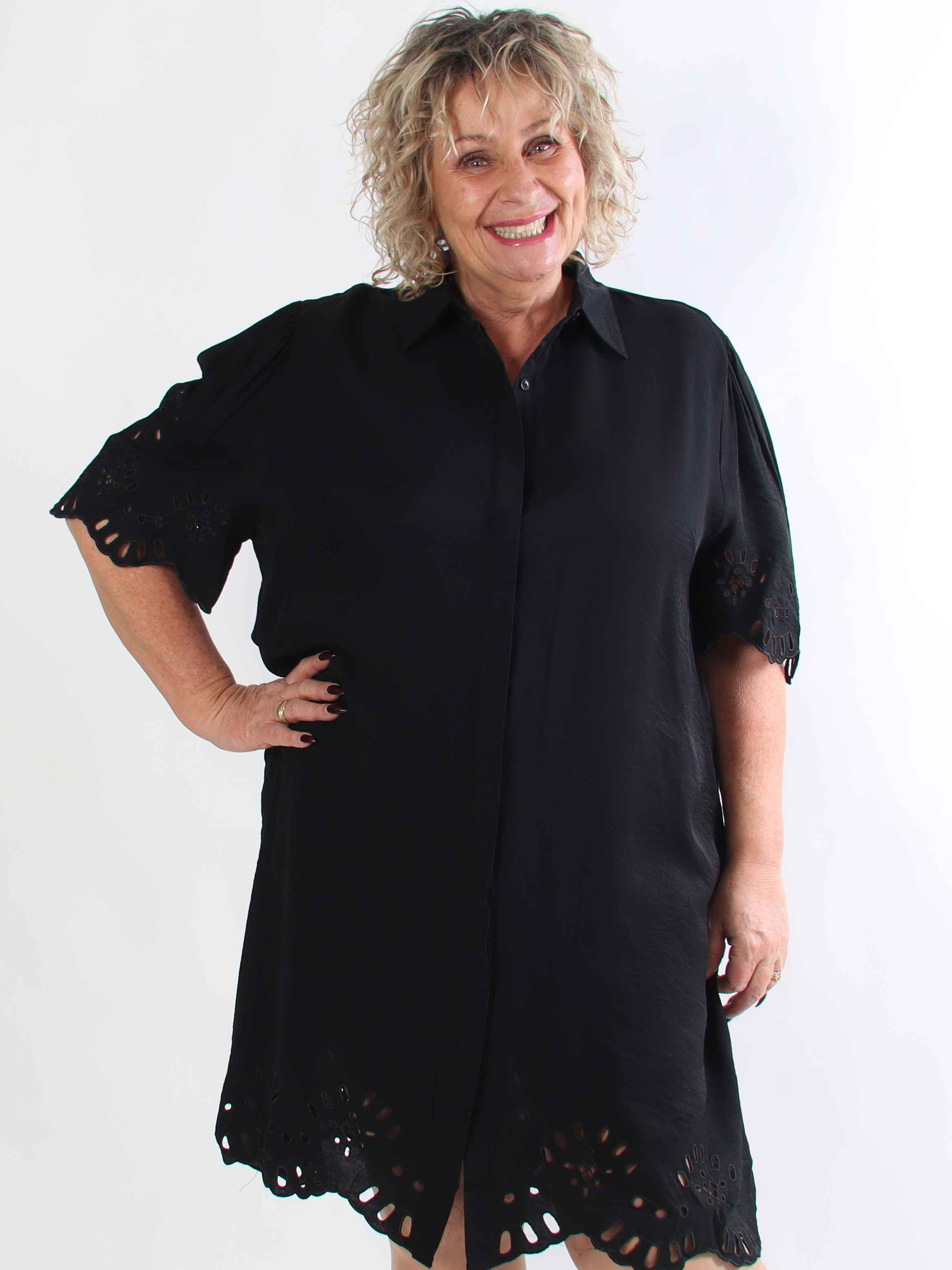 Slavica - Skjortekjole i viskose med søde detaljer